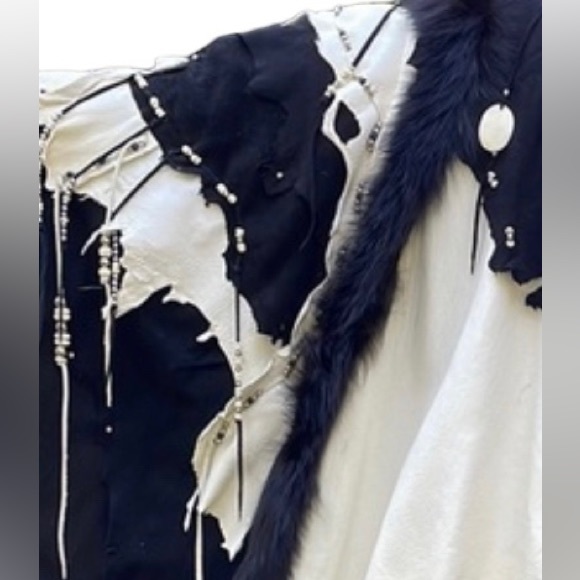 ESJ GREGOR Design Studio “NIGHT’S LEGEND” black & white coat, one size - Picture 4 of 10